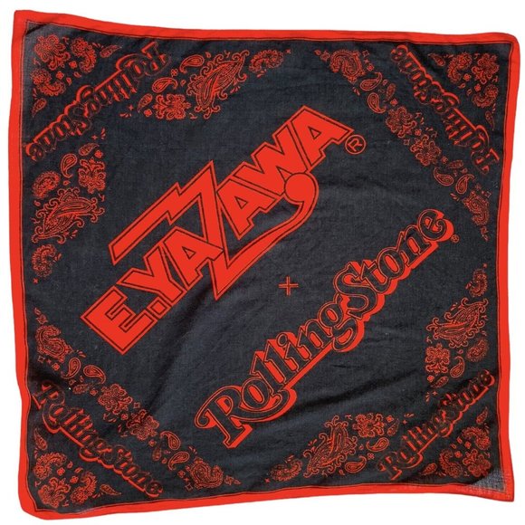 Rolling Stones Eikichi Yazawa Blood Red on Black Bandana - Picture 6 of 9